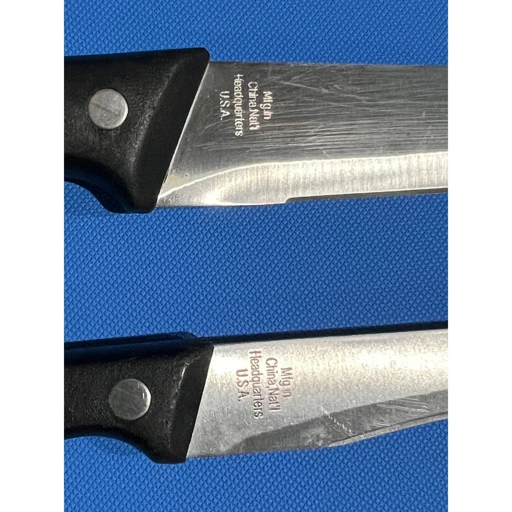 Maxam Stainless Steel Knife Set 2pc Rostfrei Inox Utility Kitchen Knives Black